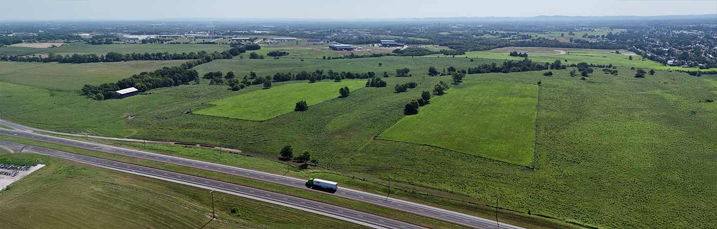 countryside and highway aerial of richmond, ky