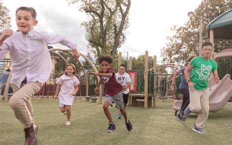 Younger children running